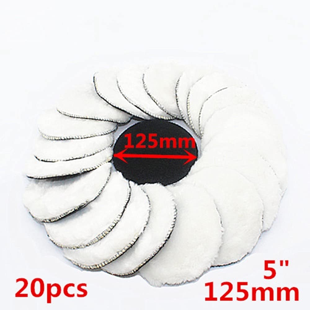 20 szt. 125 Mm podkładka do polerowania samochodu 5 cali polskie podkładki do woskowania Polerka z włókna Bonnet Pielęgnacja lakieru samochodowego, biała