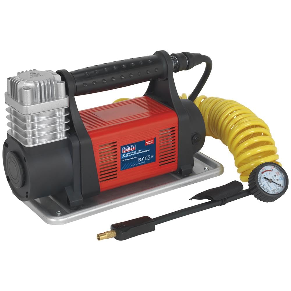 Sealey Tyre Inflator/Mini Air Compressor 12V Heavy-Duty Garage Workshop DIY