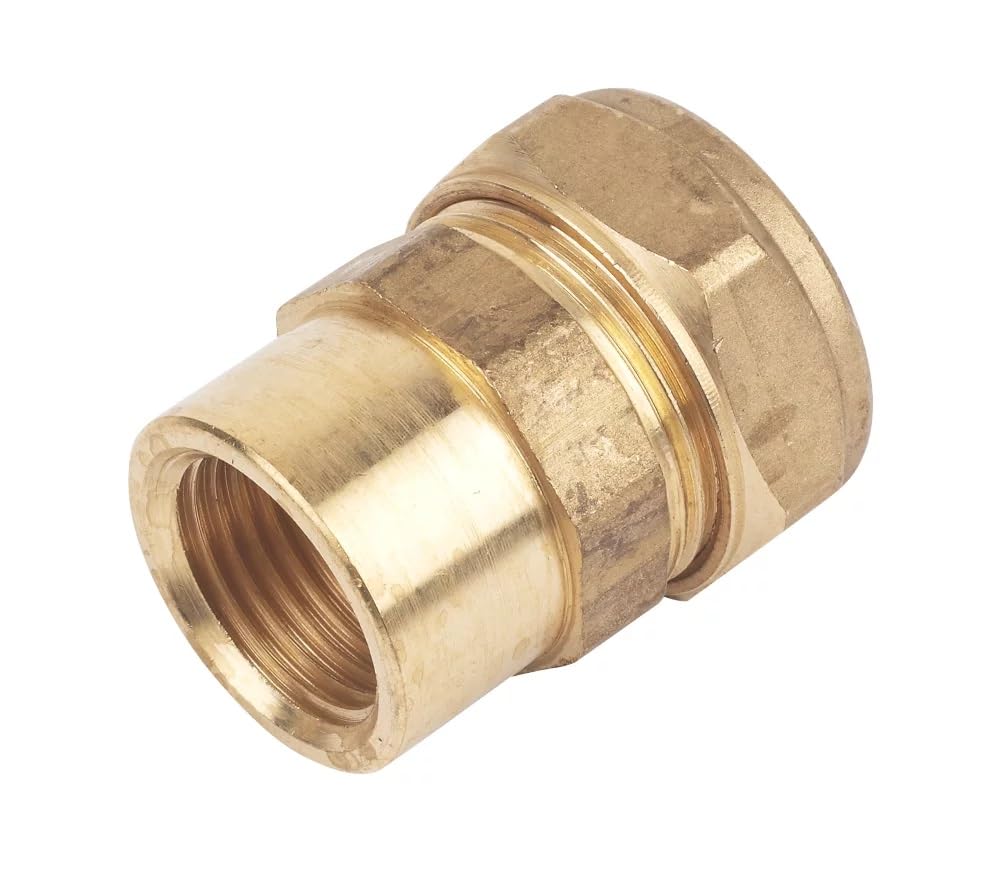 hep® 22mm Compression by 1/2" BSP Brass Female Iron Coupler Straight Adaptors 22mm x 1/2" Female (Pack of 1)