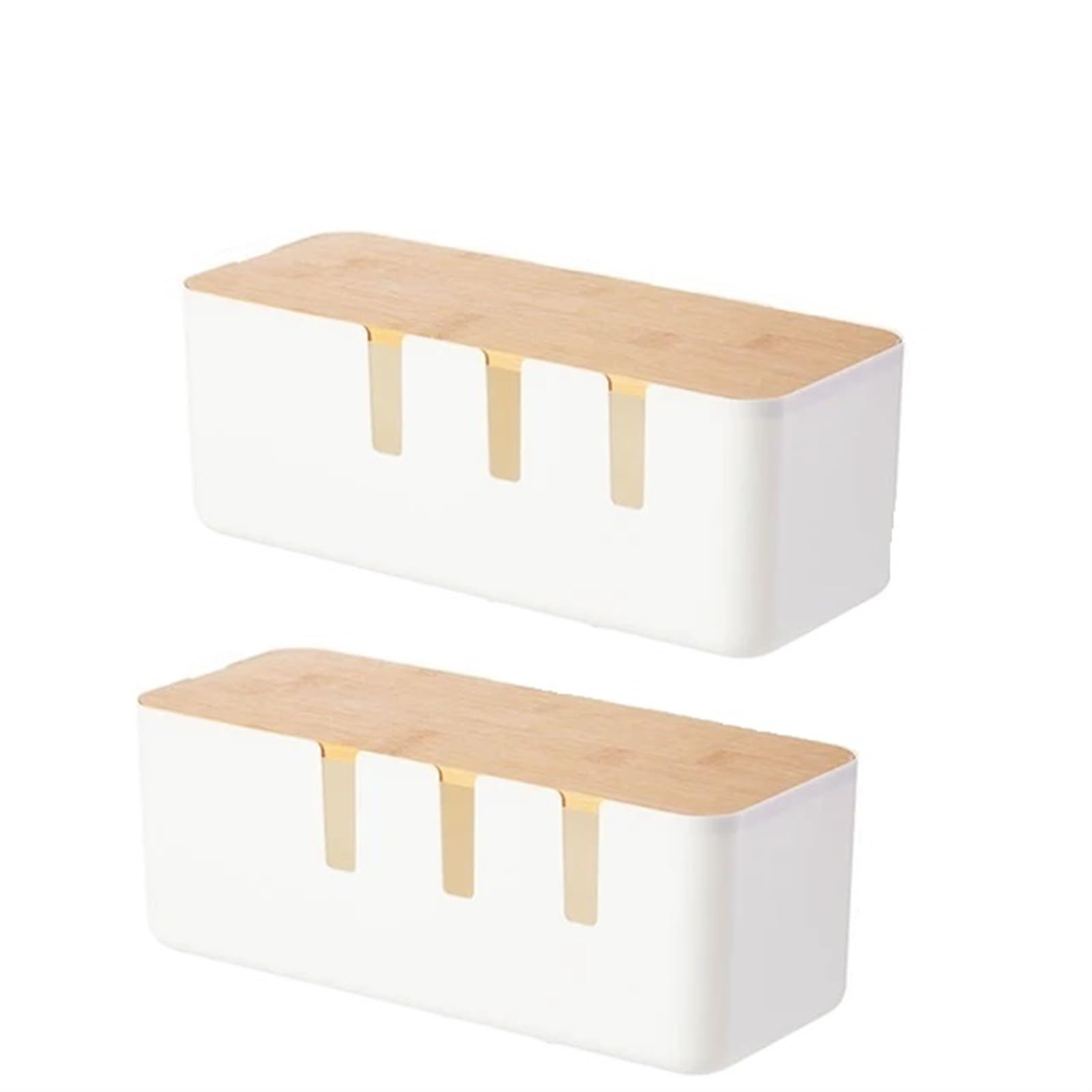 Scatola di gestione dei cavi organizzazione archiviazione Nascondi sotto la scrivania Organizer for prese multiple Hub Nascondicavo Nascondipresa a pavimento Scatola portacavi(White 2pcs)