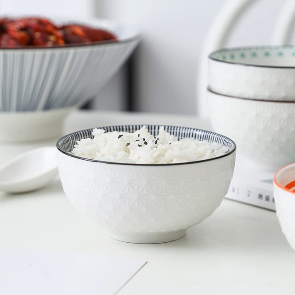 Ceramiczne naczynie miska do serwowania żywności: Porcelanowa miska na ryż śniadanie płatki owocowe sałatka deser przekąski miski azjatyckie naczynia stołowe do domu restauracji 2 szt