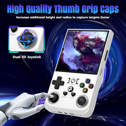 Image of R36MAX Retro Handheld Game Console, 128GB Retro Gaming Console with 4.0 Inch Screen, Portable Video Game Consoles with 4000mAh Battery and Multiple Emulators (128GB-White)