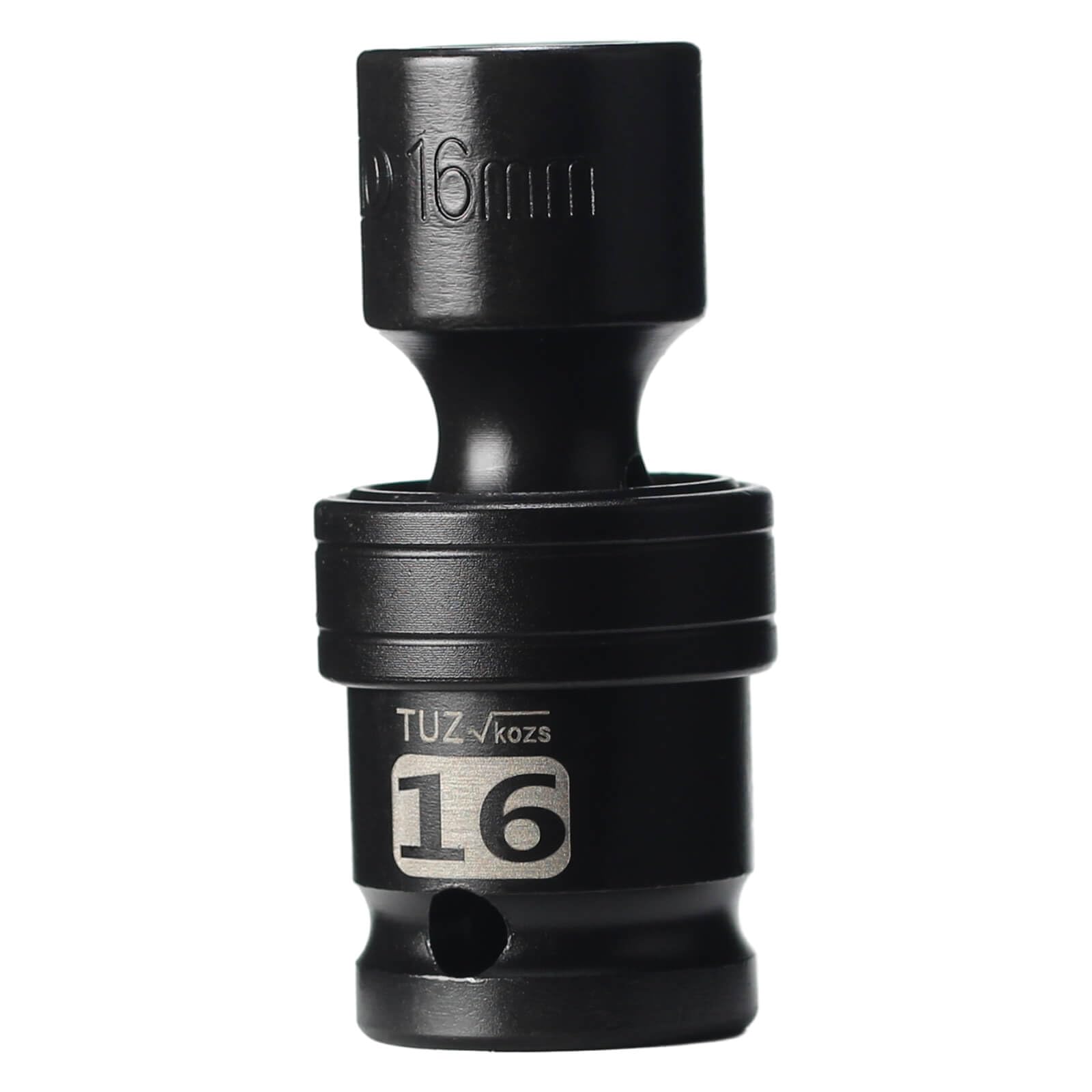 1/2" Drive Metric 16mm Shallow Universal Swivel Impact Socket, 6PT, CR-MO