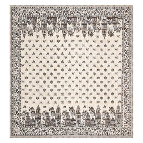 Image of 240 TC 100% Cotton Bedsheet for Double Bed King Size with 2 Pillow Covers | Breathable & Super Soft Rajasthani Sanganeri Jaipuri Printed Bed Sheet -108 * 108 Inches (Jaipur Heritage)