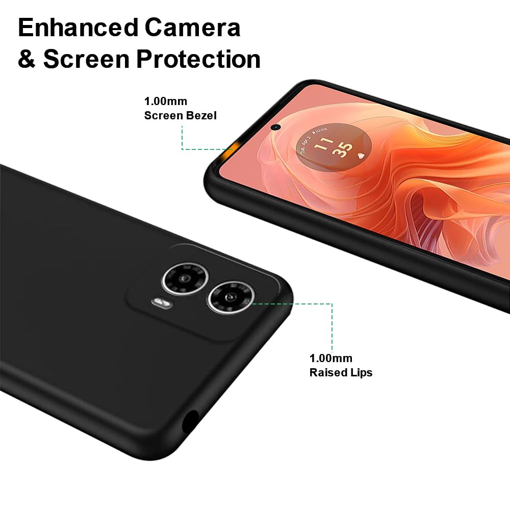 SDTEK for Motorola Moto G04 Case Premium Matte (Black) Shockproof Cover - Slim Fit Protection - Image 2