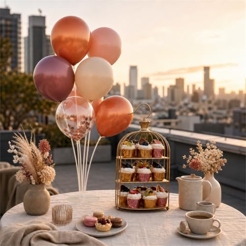 Image of Balloon Stand Kit - Balloon Stands with Base, Balloon Sticks, Decorations for Party Birthday Wedding Baby Shower Gender Reveal Graduation (7 Balloons Stand-4 Set)