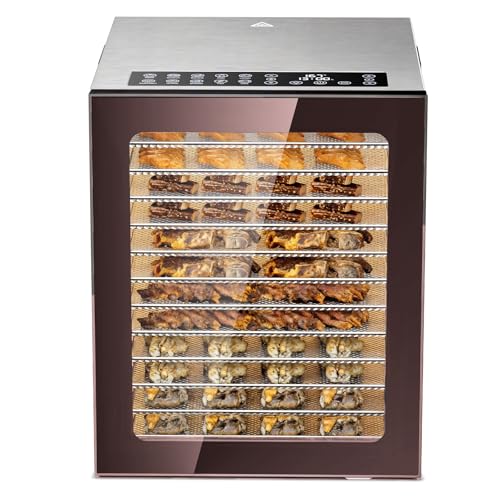 PSIIDAN Food Dehydrator for Jerky, Fruit, Meat, Herb, Beef, Mushroom, 12 Trays Large Dryer Machine,...