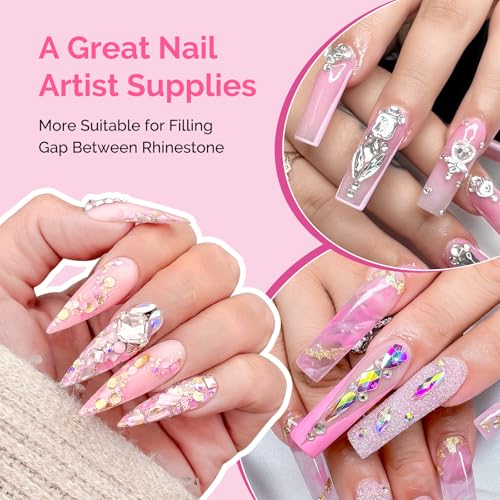 Image of MelodySusie Nail Rhinestone Glue, 3D Gel Nail Art Design Strong Adhesive Nail Gem Glue for Nail Charms Gems Jewelry Decoration DIY Manicured at Home Cured Need Beauty Gifts for Women 30ml