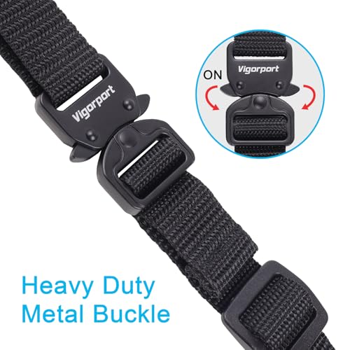 Image of Vigorport Utility Straps Quick Release Nylon Backpack Accessory Bag Strap,Adjustable for Hiking,Travel,Outdoor Sports-4 Pack (Black-Metal Buckle, 0.75''W-24''L)