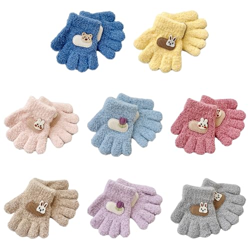 1 Pair Cosy Winter Gloves Cartoon Split Finger Mittens for Kids Ages 1-3 Year Soft and Warm Mitts for Outdoor Activity4