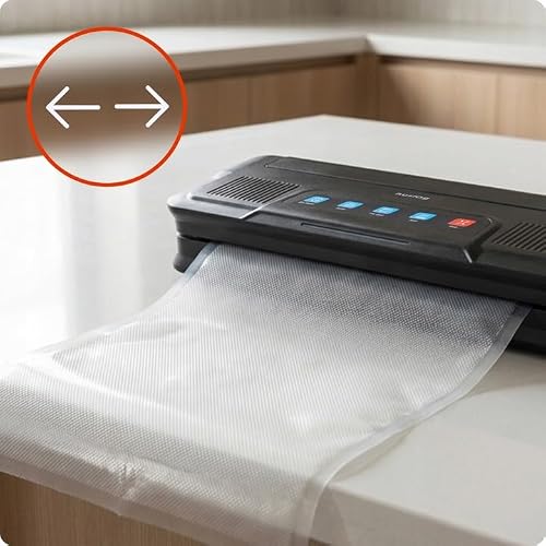 huslog Vakuumiergerät 110W mit Folienspender & integriertem Cutter, 32 cm Doppel-Schweißnaht, 6 Modi Dry/Moist/Thick/Pulse/Seal/Pump, -65 kPa, LED-Display, für Beutel & Rollen, Sous-Vide geeignet