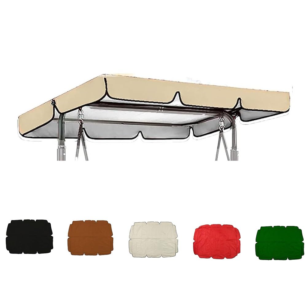 Auvent De Rechange pour Balancelle De Jardin 142×120 164×114 195×125 249×185cm Toit De Rechange pour Balancelle Hollywoodienne(Beige,74.8x52in-190x132cm)