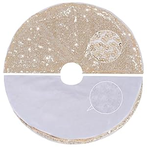 Yookat 1 Pack Christmas Tree Skirt 24 Inches Round Sequence Tree Skirts Sparkle Tree Mats Champagne Gold Christmas Tree Skirt for Christmas Tree Decorations Yookat 1 Pack Christmas Tree Skirt 24 Inches Round Sequence Tree Skirts Sparkle Tree Mats Champagne Gold Christmas Tree Skirt for Christmas Tree Decorations