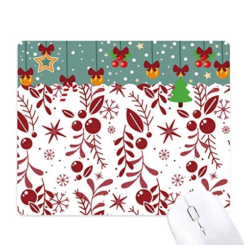 Tapis de souris de Noël rouge et blanc en caoutchouc pour décoration de bureau