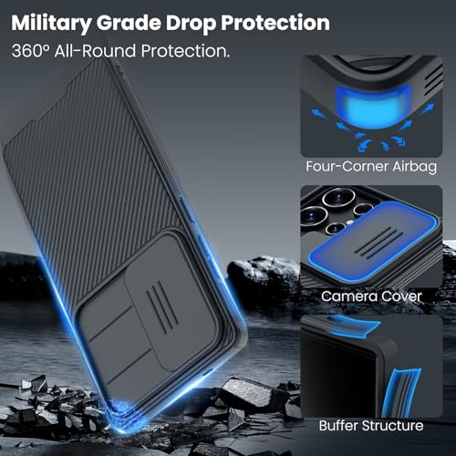 Image of Nillkin PC + Silicon Galaxy S25 Ultra Case, Camshield Pro For Samsung Galaxy S25 Ultra Case With Slide Camera Cover, S25 Ultra 5G Slim Case Phone Case 2025 6.86'' (Black)