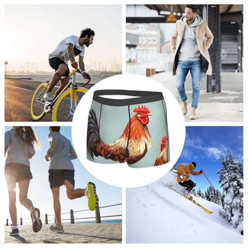 Chicken Print Men's Underwear Moisture Wicking Boxer Briefs Performance Stretch Boxers Trunks for Men 5