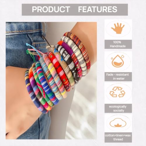 12 Pcs Boho Surfer Bracelets Anklet Adjustable for Men Women Unisex Handmade Braided Bracelet Adjustable Surfer Ankle Waterproof Summer Beach Bracelet String Rope Jewelry for Festival Accessories3