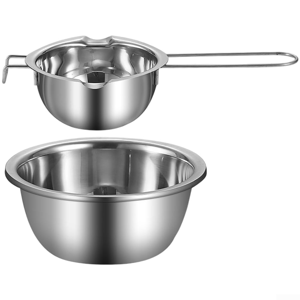 Pentola Scioglimento Cioccolato Acciaio 304 con Doppio Beccuccio e Appendibile per Fondente Burro Caramello Cucina per professionale 12x6cm(E)