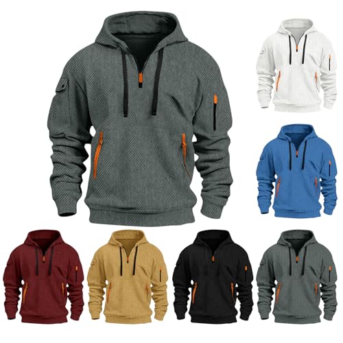 Men's Lightweight Long Sleeve Zip Up Hoodie Comfort Fit Drawstring Pullover Fashion Sweatshirt Outdoor4