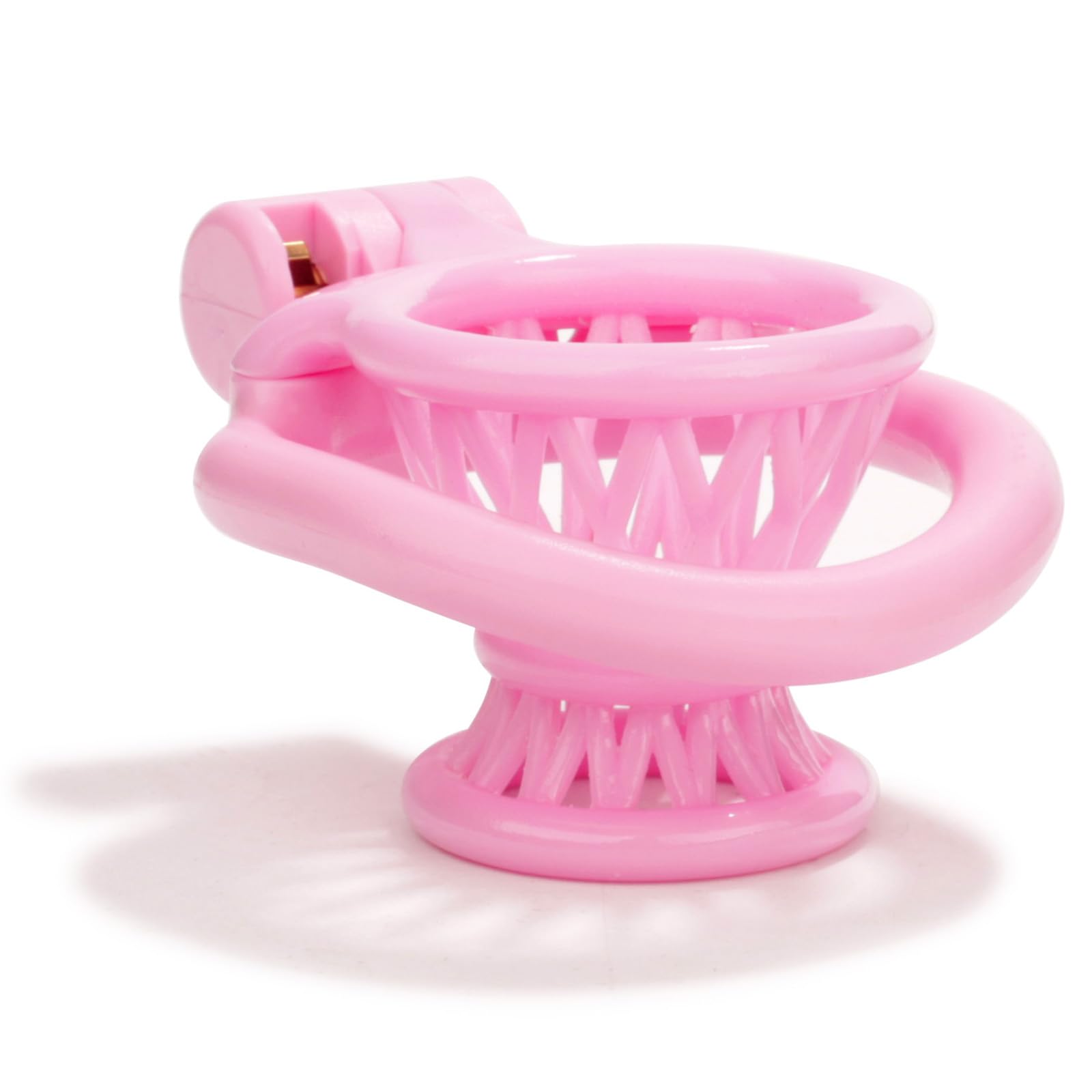 Seckoe Nylon Belüftung Peniskäfig Set mit Cockringe Extrem Chastity Cage Male Pink Penis Cage Penis Käfig Sissy Cock Cage Flat SM Bondage Keuschheitsgürtel Sexspielzeug für Männer（Rosa）