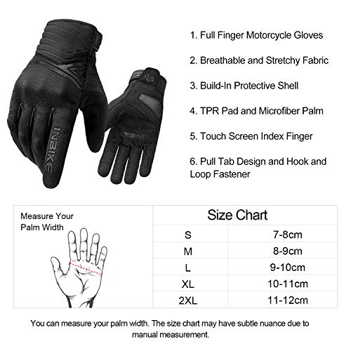 Inbike IM902-01B-L Breathable Mesh Motorcycle Gloves Touchscreen thumb #6