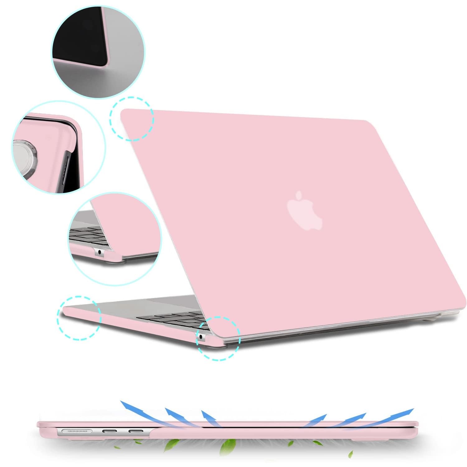 Dl3 Mobilak Compatible with MacBook Air 13 inch Case 2022 2021 2020 2019 2018 Release A2337 M1 A2179 A1932 Touch ID, Plastic Hard Shell Case Cover Compatible with MacBook Air 13.3 inch (Baby Pink)