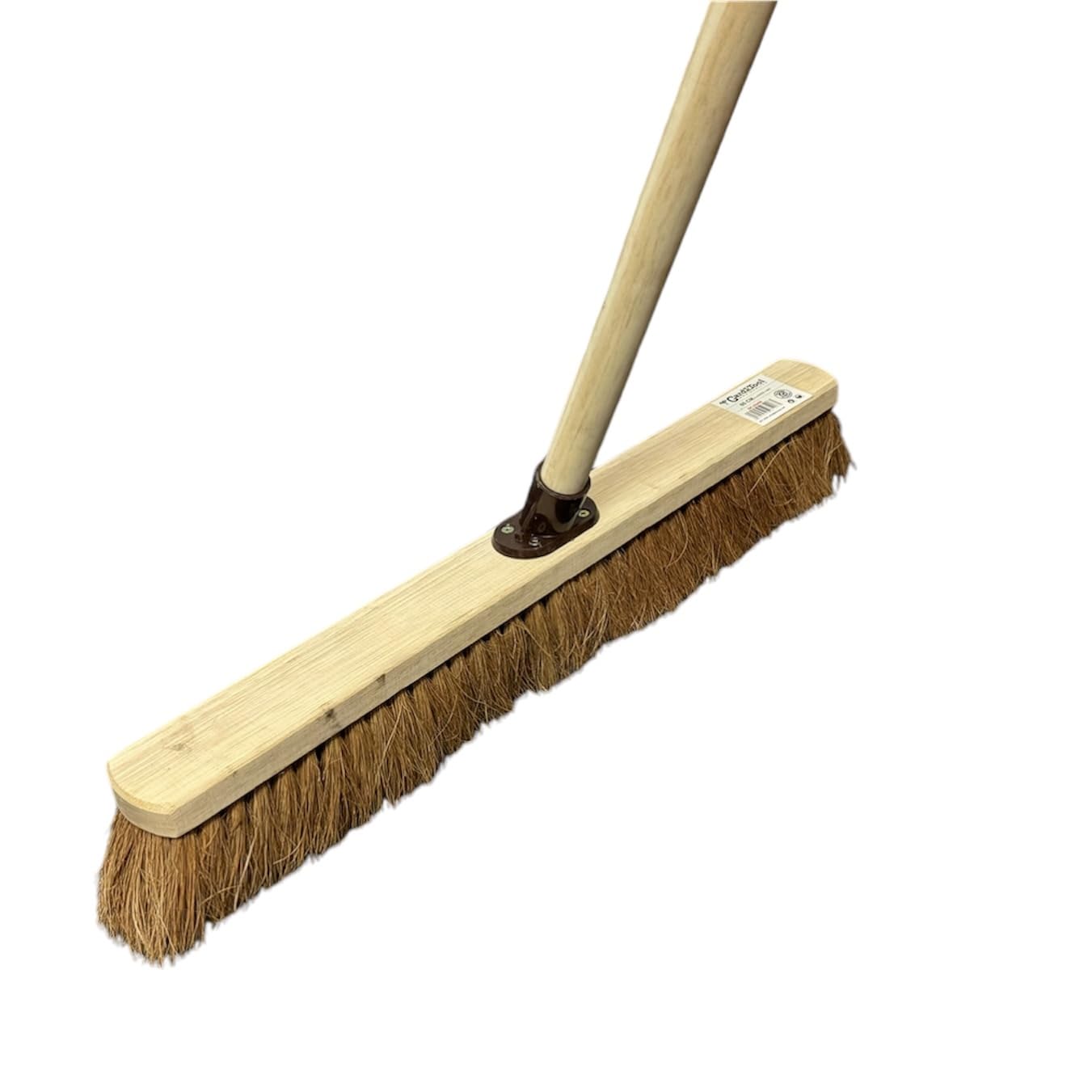 Maxland Natural 24" Inch / 60Cm Soft Coco Sweeping Broom With Wooden Handle Soft Bristle Sweeping Brush Ideal For Indoors And Outdoors Durable Home, Garage, Patio, Yard & Garden Broom
