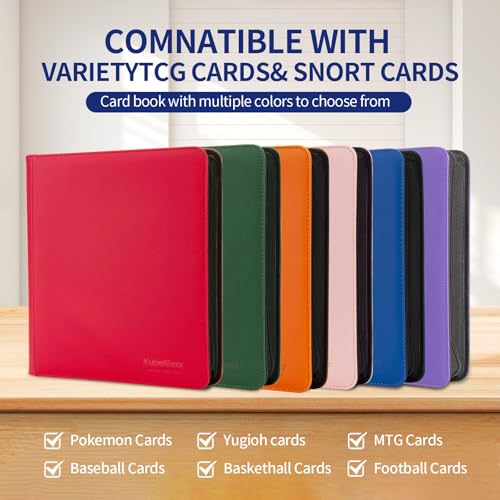 Image of Card Binder - 1024 Capacity, Zippered Trading Card Holder for MTG, Sports & Collectible Cards - Acid-Free, Durable & Travel-Friendly Storage (Red dots, 16 Pocket)