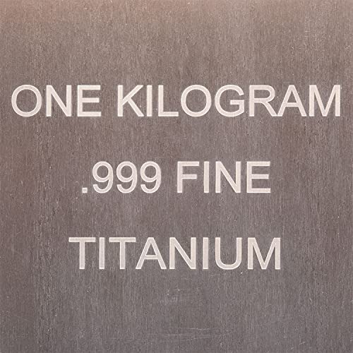 Titanium Bar - 1 Kilo Laser Engraved .999 Pure Bullion Bar Chemistry Element Design by Unique Metals