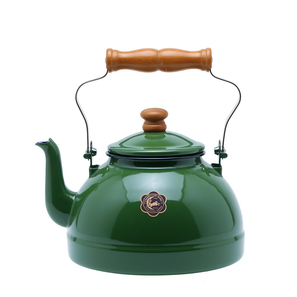 Amazon｜月兎印 ケトル 琺瑯製 日本製 IH対応 2.2L グリーン｜やかん