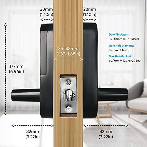 Image of Smart Lock,CATCHFACE Bluetooth Enabled Fingerprint and Touchscreen Electronic Door Lock|TTLock Door Lock|Keyless Entry Door Lock|Auto Lock|Smart Door Lock for Front Door Office Apartment Garage