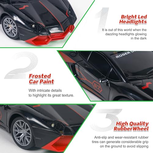 Image of Wishkey Remote Control Car Toy Super High Speed Racing Car with Stylish Looks & Modern Design,RC Vehicle Toy for Kids Age 4+ Years Black-Red, (Pack of 1)