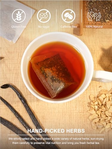 Image of TeeLux Vanilla Decaf Chai Tea Bags, Decaffeinated Black Tea with Cinnamon, Ginger, Cardamom, Natural Vanilla Flavor, Full-bodied & Spicy Flavor, 100 Count
