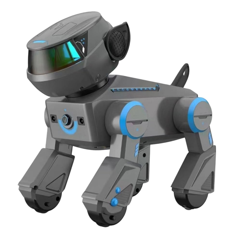Chien Robot Intelligent avec Intelligence Artificielle, Télécommande Tactile, Haut-Parleur Bluetooth, Musique Programmable, Éclairage Amusant, Jouet pour Enfants de 6 Ans et Plus