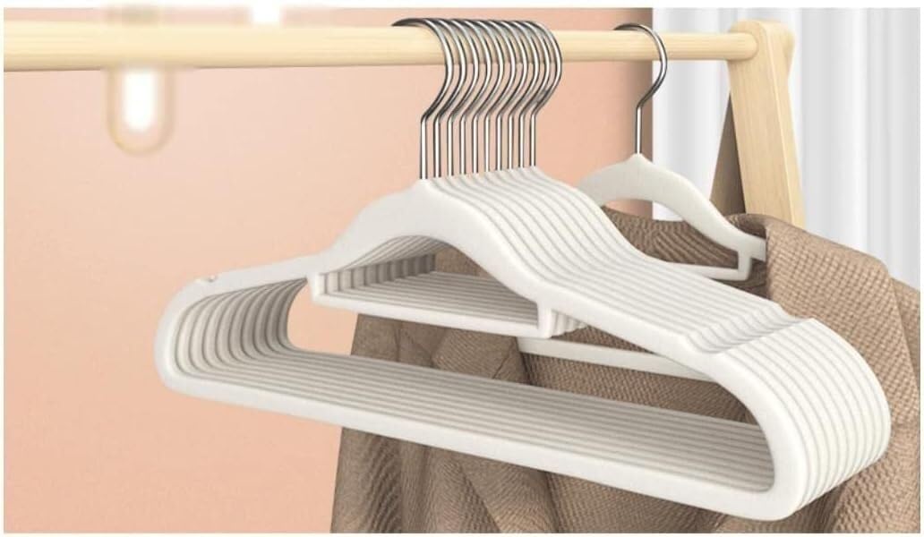 HCZKIUJY Hangers 20-pack Coat Hanger Non Slip Flocked Hangers Home Suit Shirt Dress Hangers hangers for clothes non slip