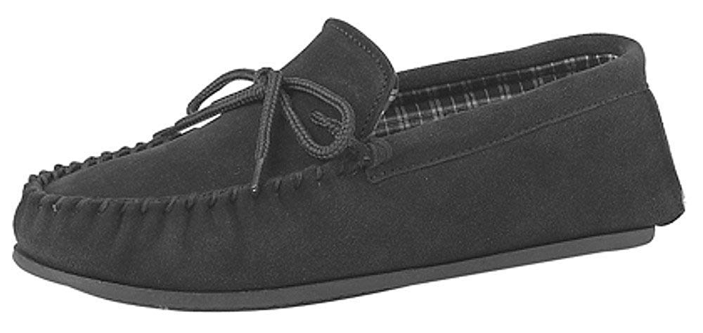Mens Real Suede Leather Moccasins with Hard Wearing PVC Sole