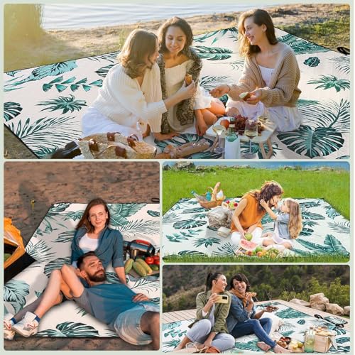 HAUSPROFI Picknickdecke 200x300, wasserdicht & isoliert - XXL Outdoor Decke für Picknick, Strand, Camping. Kompakt, leicht zu tragen, mit Baumwolle gepolstert, Inkl. Tragegriff & Heringe, Waschbar
