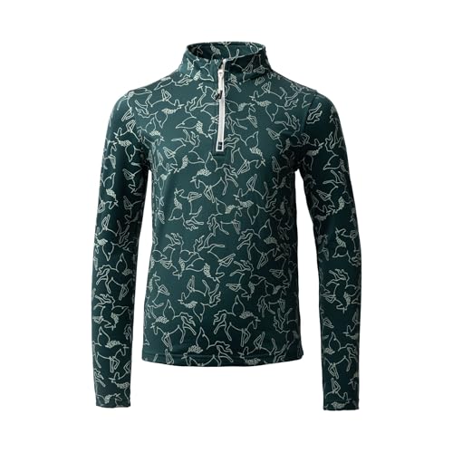 HORZE Pegasus Kids Winter Training Shirt - Dark Sea Green - S