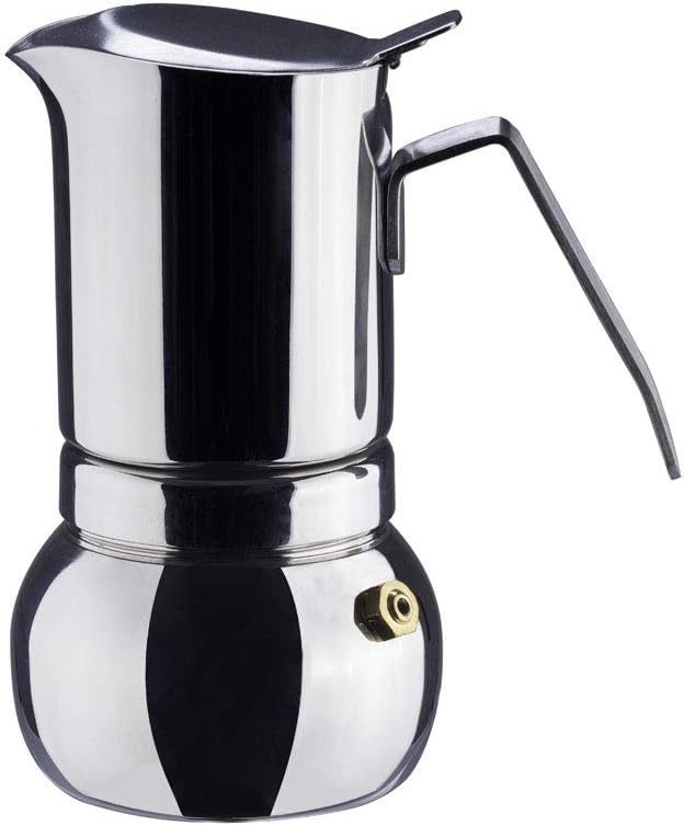 Début Stainless Steel Italian Espresso Coffee Maker Stovetop Moka Pot Greca Coffee Maker Latte Cappuccino Percolator, 6 Espresso Cup - 10 Oz