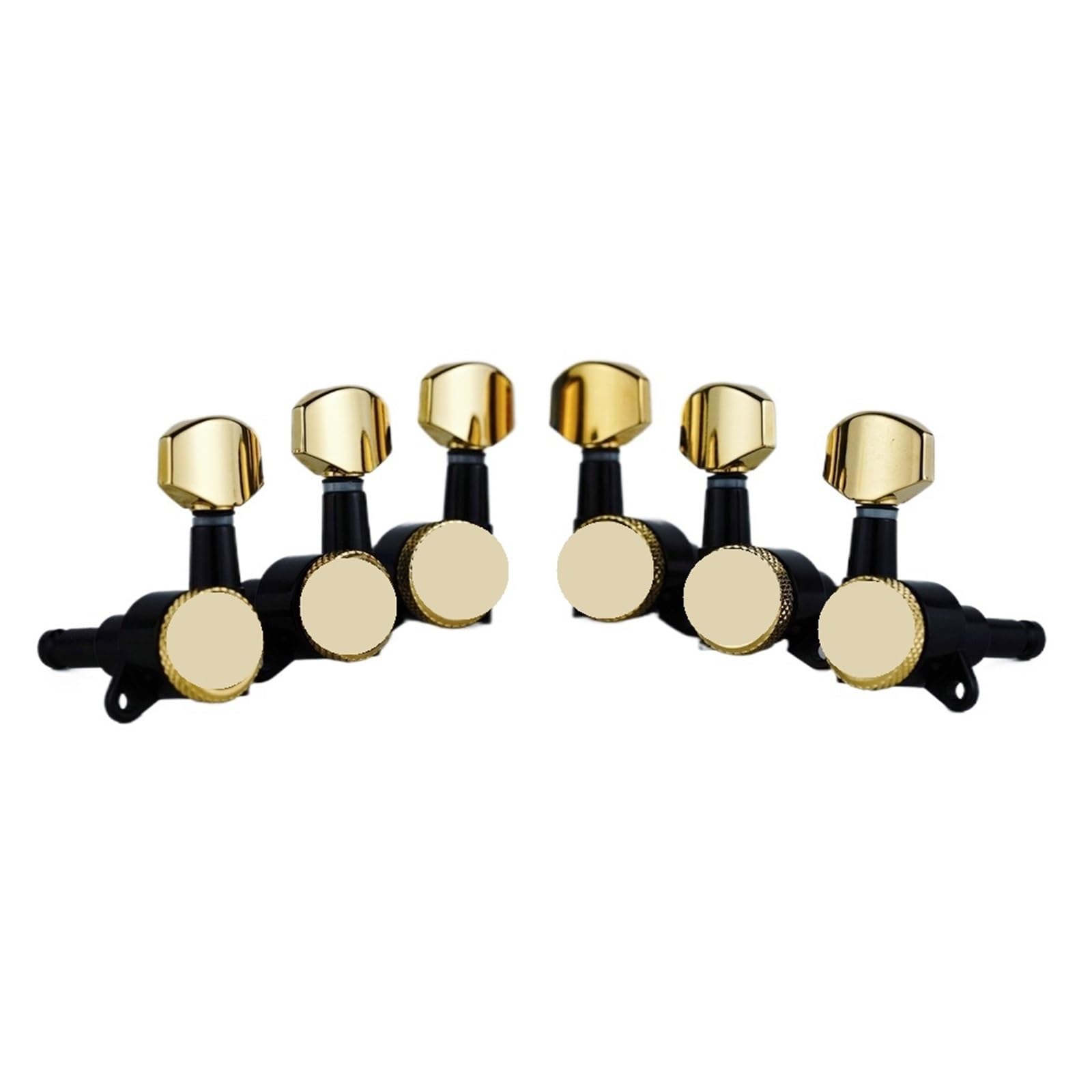 Gitarre Locking Tuners-1:18 Lock String Tuning Key Pegs Schwarz Goldene Maschine Kopf for ST TL SG LP(BKGD 6R)