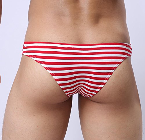 Mendove Men's Sexy Polyester-Cotton Low Rise Stripe Bikinis Underwear Pack of 33