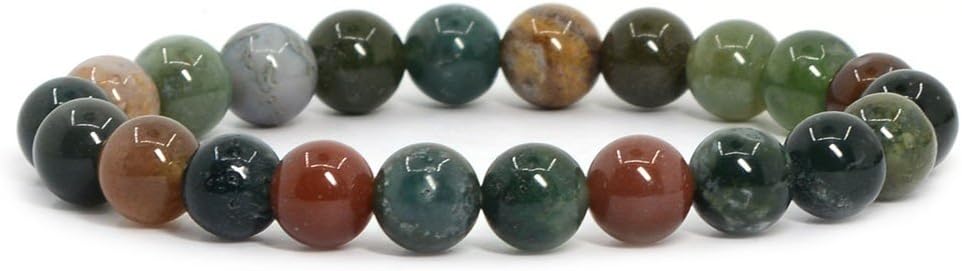 Justinstones Gem Semi Precious Gemstone 8mm Round Beads Stretch Bracelet 7 Inch Unisex