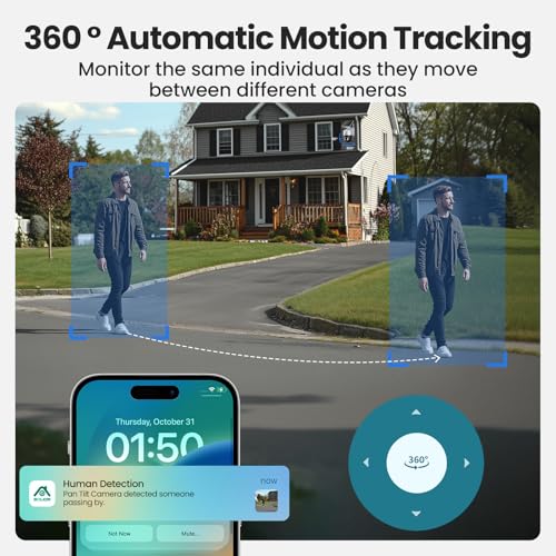 undefined SOLIOM Security Cameras Wireless Outdoor,8MP Ultra HD for Day and Night, No Subscription,Built in Radar,Solar Powered Cameras for Home Security, 360° Pan Tilt Auto Tracking,5G & 2.4G WiFi, 4-Cam Kit の商品画像 7