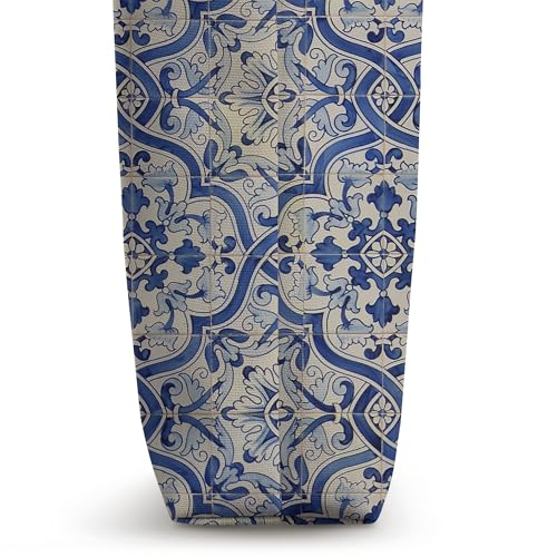 Bolso Tote con diseño portugués blanco y azul miniatura 3