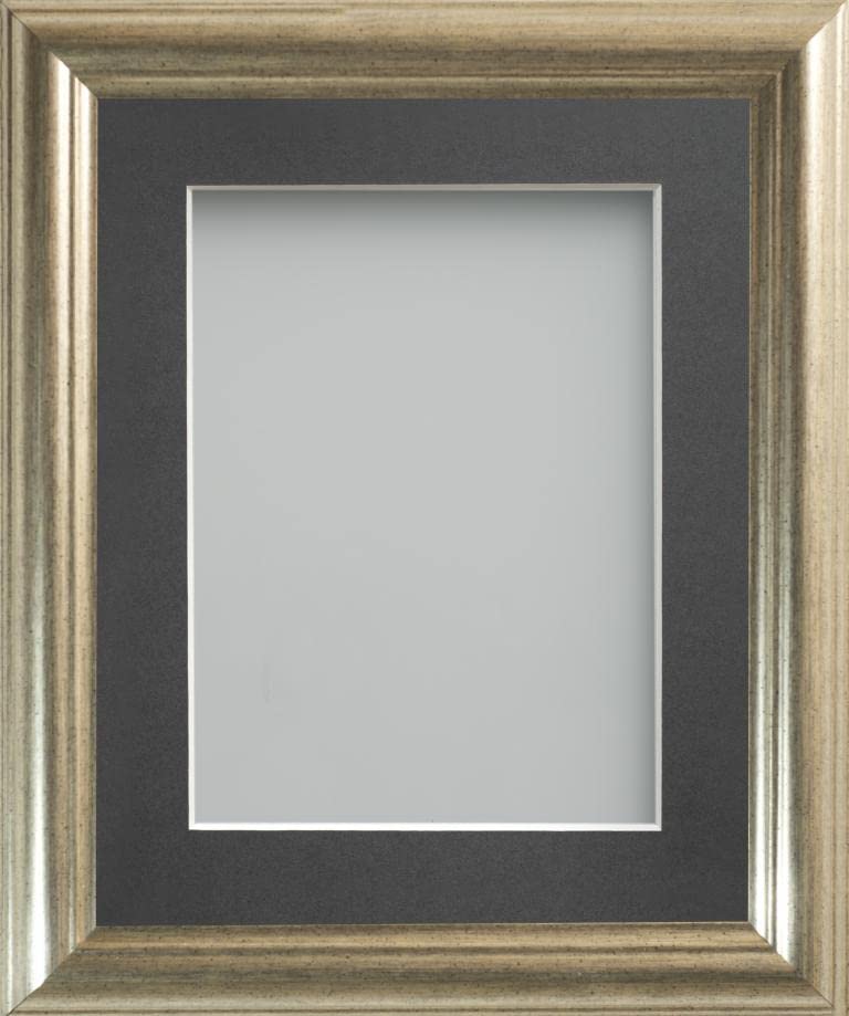 Frame Company Eldridge Silver 14x11 Photo Frame, Grey Mount for A4 — image 1