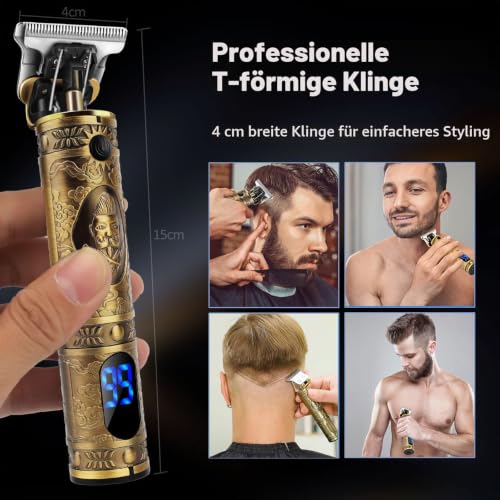 YiLFo Haarschneidemaschine Profi Barttrimmer Herren, Barber Rasierer Herren Elektrisch...