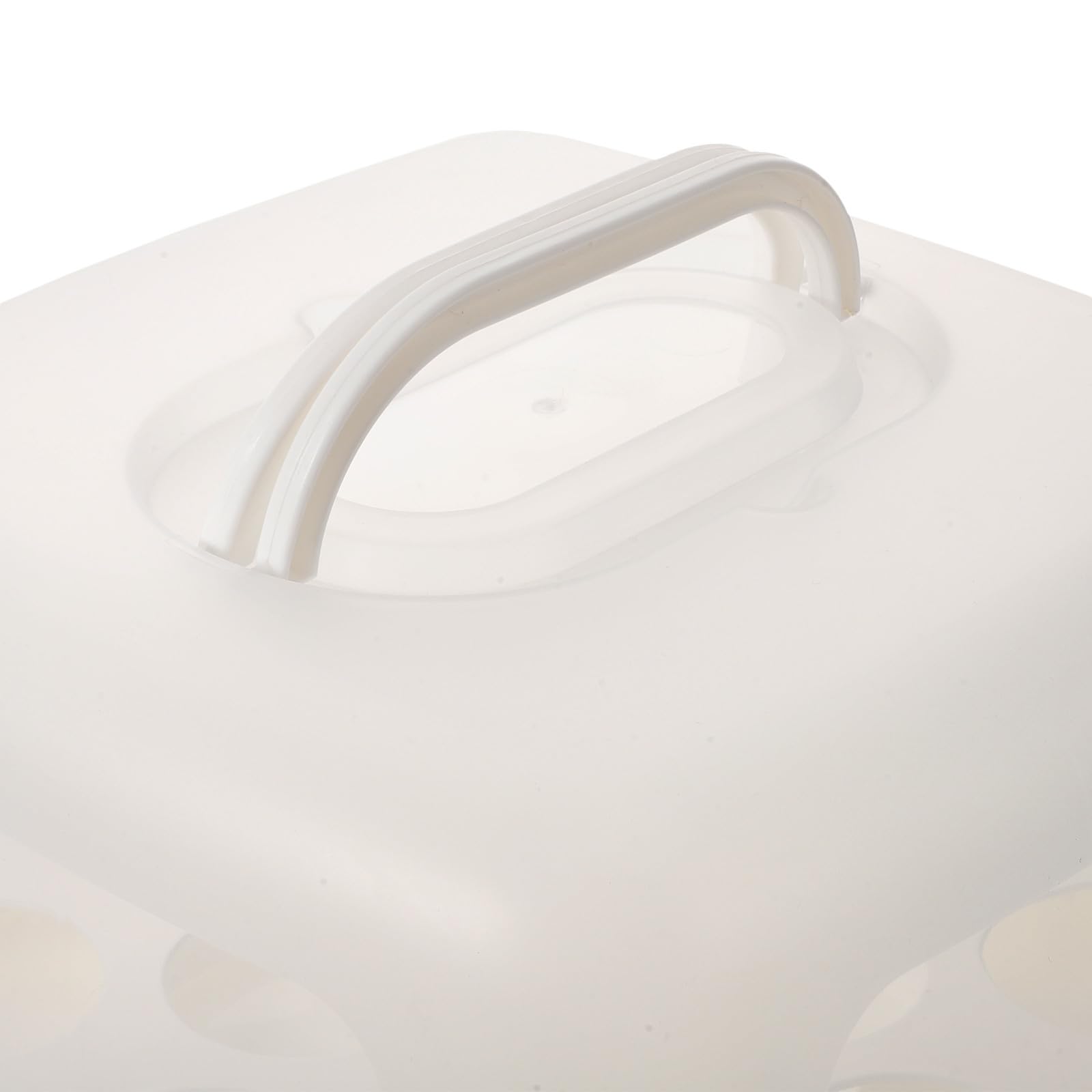 Portatorta con Manico 10 Pollici Bianco in Plastica | Inserto 10 Cupcake Incluso, Coperchio Ermetico, Visibilità Trasparente, per Dessert e Compleanni