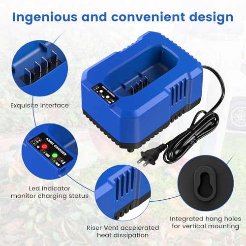 Replacement for Kobalt 40V Battery 4.0Ah 1Pack with Charger Kit, Station for 40V Max Battery Chargers KRC60-06, KRC40-06, KRC840-03, Compatible with Kobalt 40V Cordless Power Tools - Image 5