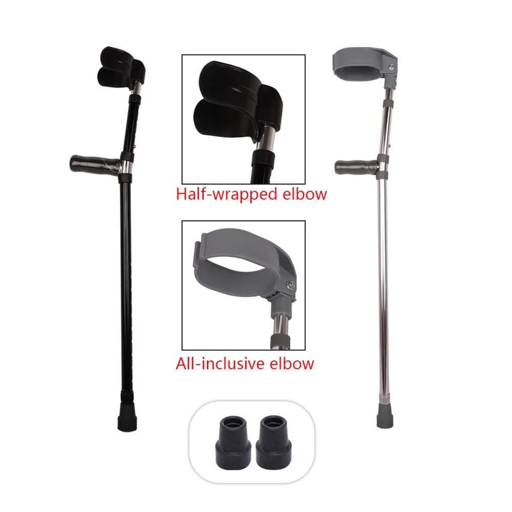 Parten Muletas de antebrazo con bastón Ajustable, muletas médicas para Adultos en Las Axilas, Mango intercultural basado en ergonomía (Doble Rama Gris) (Doble Rama Gris) Star of Light