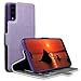 Produktbild TERRAPIN, Kompatibel mit Huawei P20 Hülle, Leder Tasche Case Hülle im Bookstyle mit Standfunktion Kartenfächer - Lila